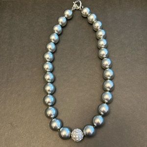 Necklace with center crystals, toggle closure